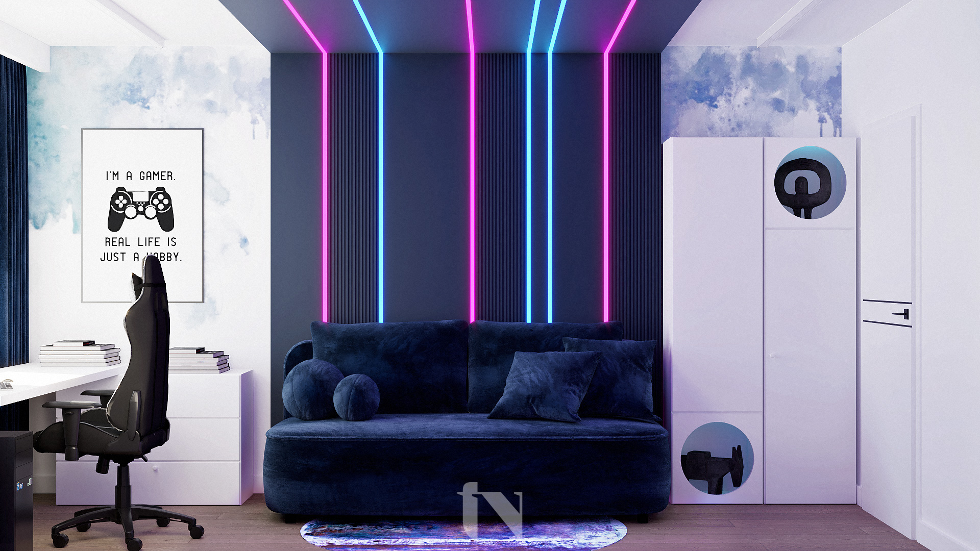 Projekt pokoju gamingowego oświetlenie LED